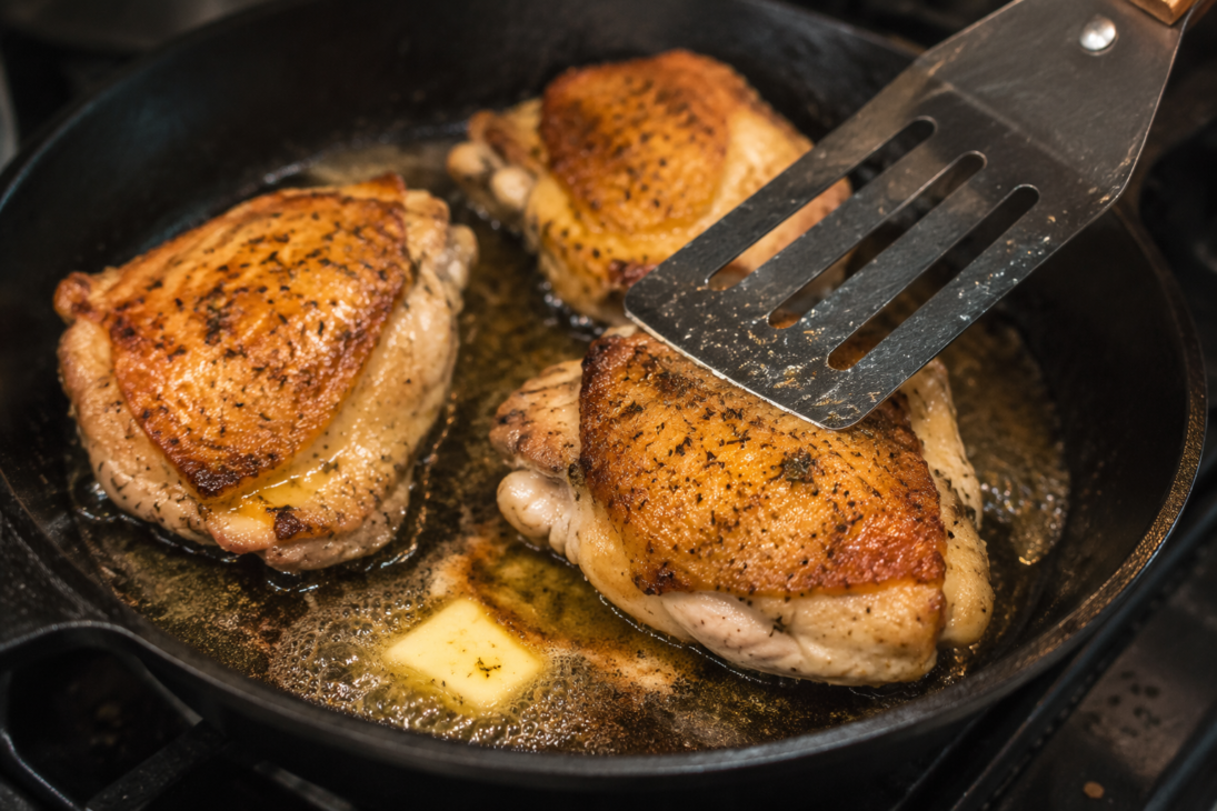 How to Make Honey Garlic Butter Chicken Thighs That Stay Crispy and Juicy 4 Step 2: Sear for Crispy Skin