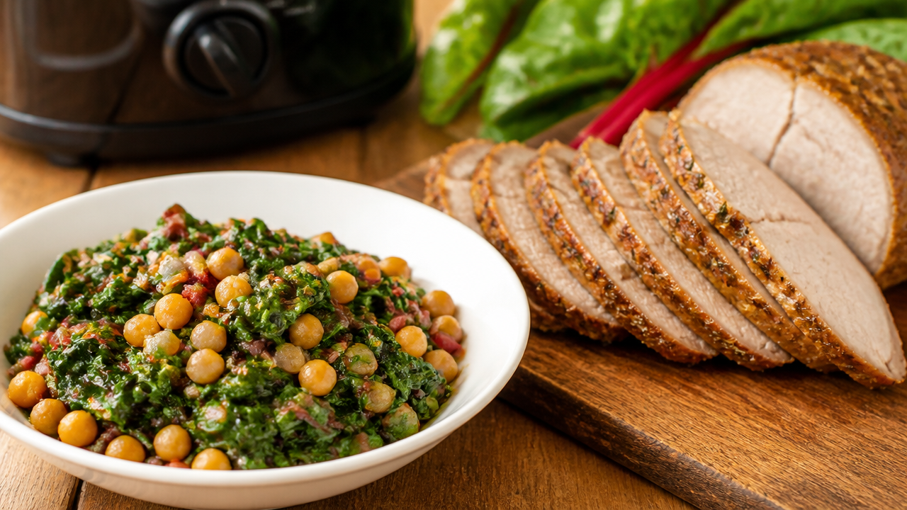 Quick and Easy Sauteed Swiss Chard With Chickpeas Recipe Crock Pot Pork Loin