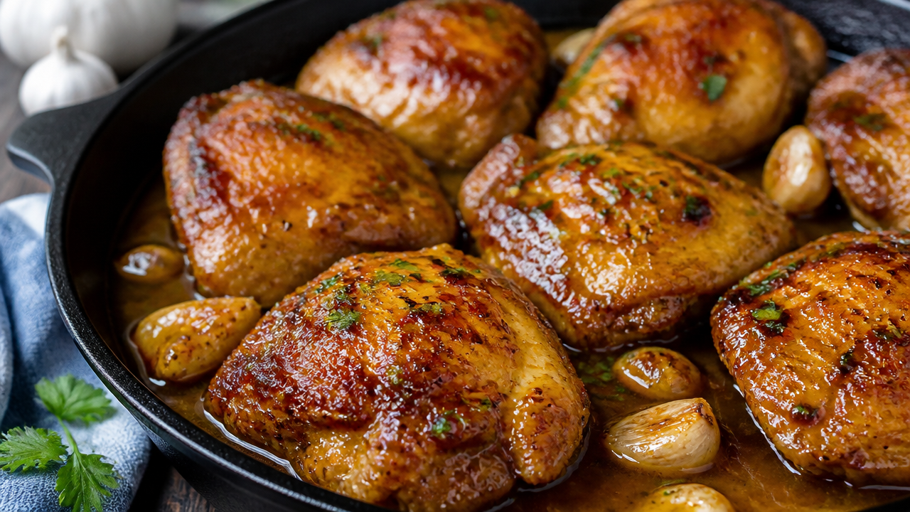 Honey Garlic Butter Chicken Thighs Recipe