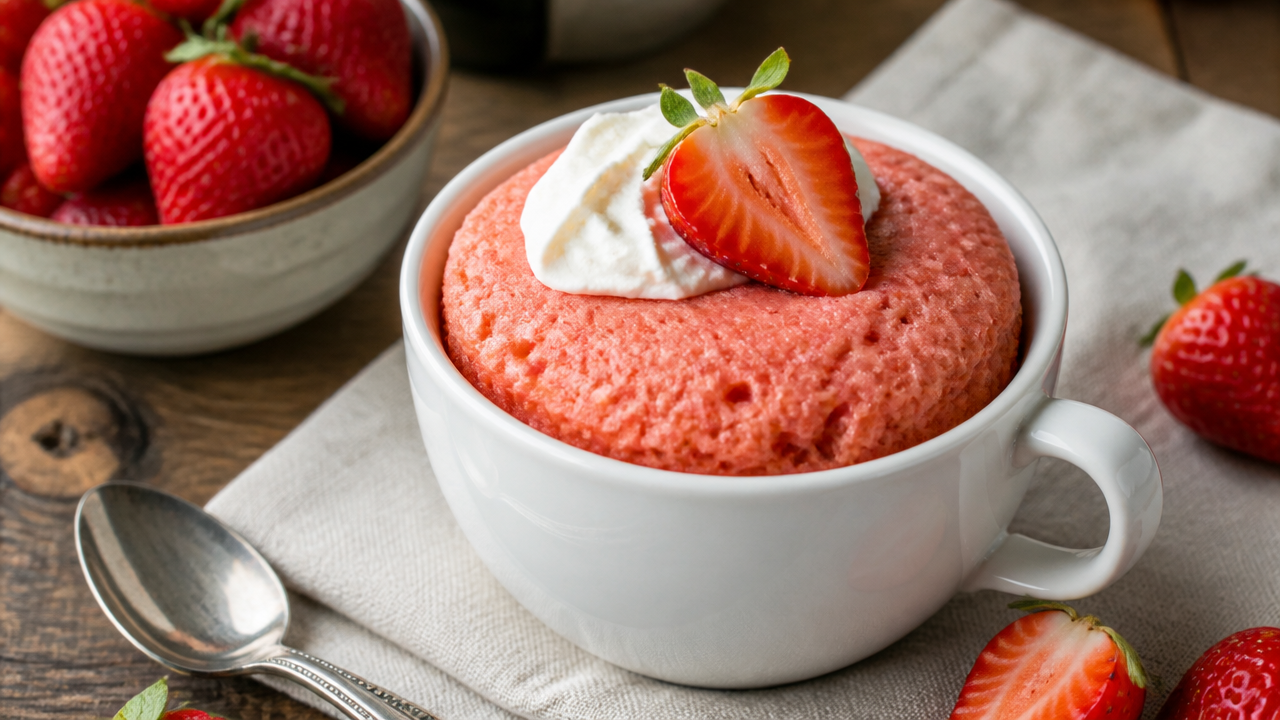 Strawberry Mug Cake Recipe