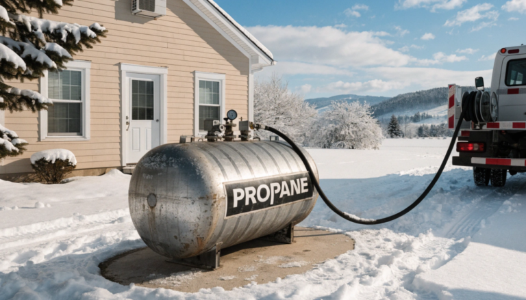 Propane Gas Bill Calculator: How Much Will Your Propane Cost? 5 a residential 500 gallon propane tank sitting on a