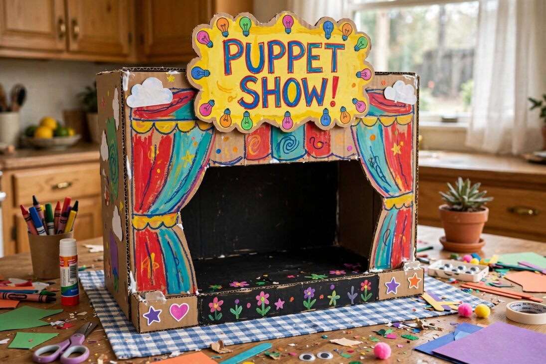 cardboard puppet theater
