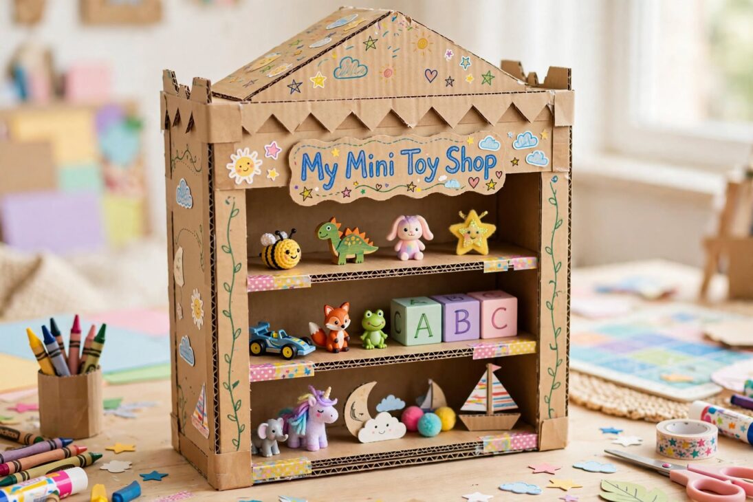 cardboard toy display cabinet