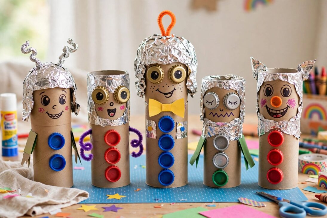 cardboard tube robots