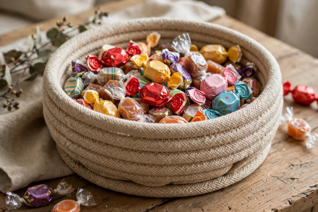 fabric rope candy bowl 1