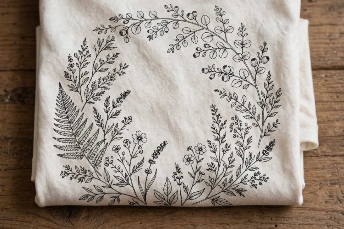 botanical tshirt fold