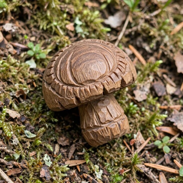 carved_wooden_mushroom carved wooden mushroom