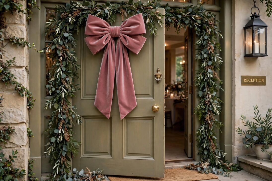 dusty_rose_bow_entrance dusty rose bow entrance