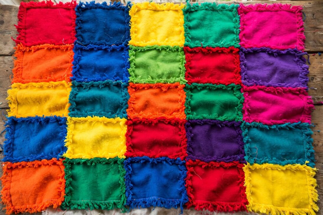 flannel rag quilt flatlay 1
