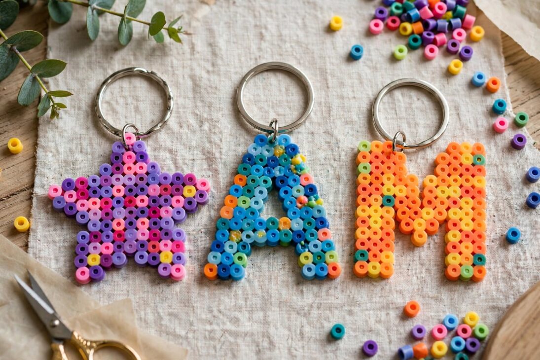 fused_bead_keychains_flatlay fused bead keychains flatlay