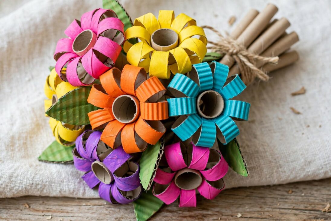 paper roll bouquet