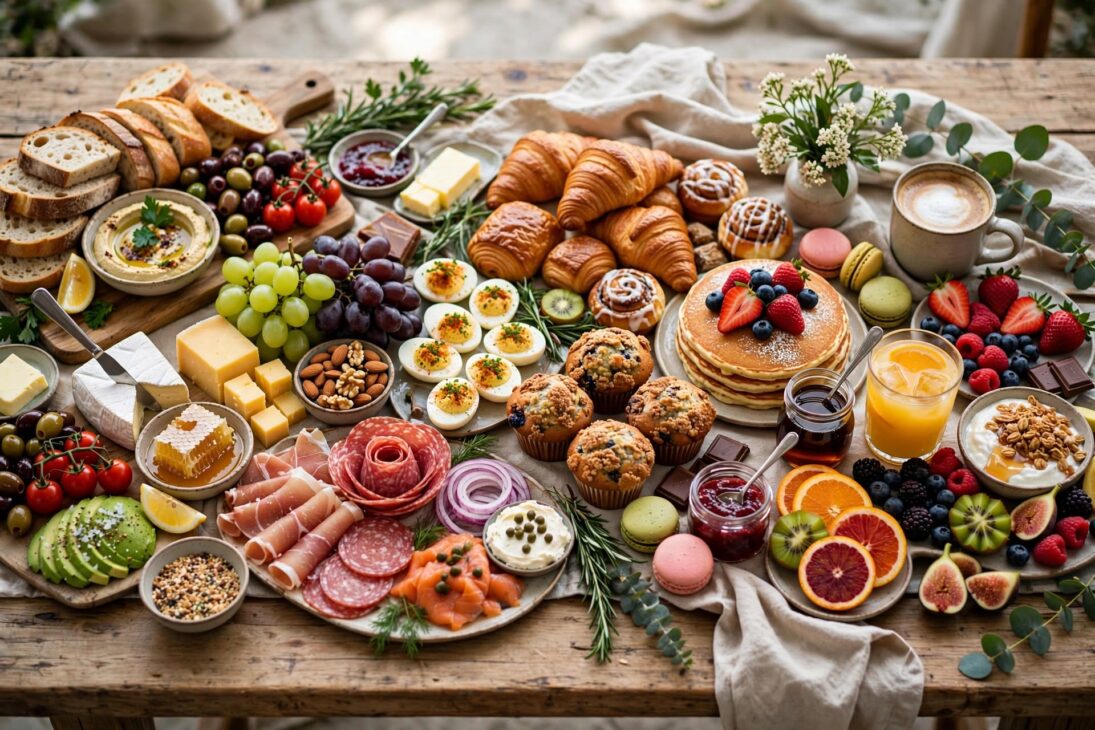 rustic brunch grazing table
