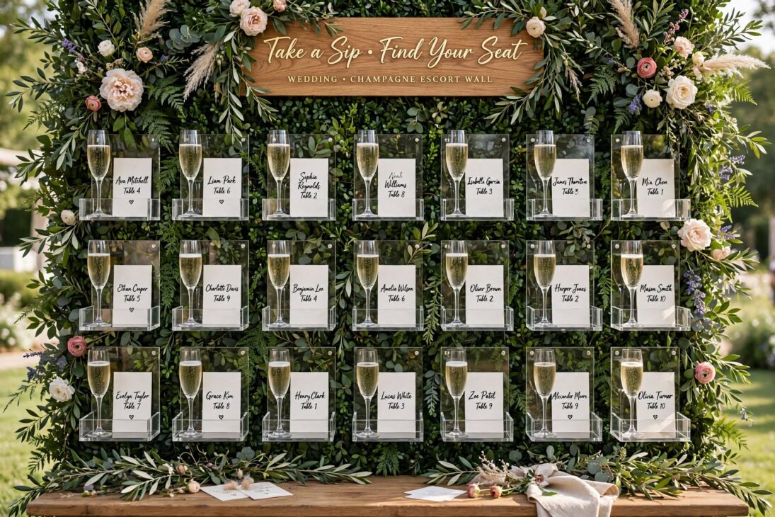 wedding_champagne_escort_wall wedding champagne escort wall