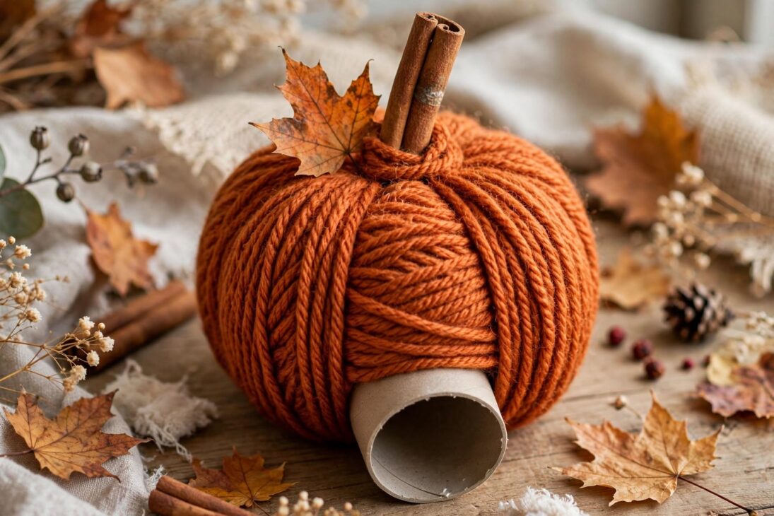 yarn pumpkin craft